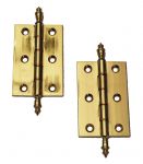 Solid polished Brass Decorative Finial Cabinet Door Butt Hinges (No.85-75mm)
